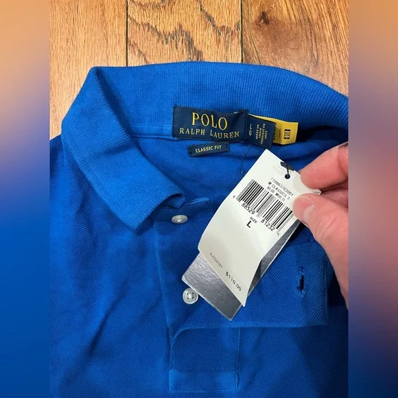 Polo Ralph Lauren Polo Shirt Classics 3 Fit Blue White Orange Mens Large New